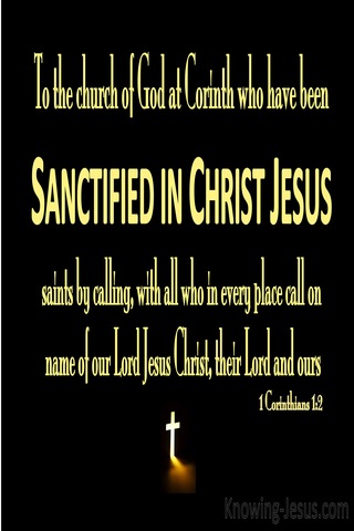 1 Corinthians 1:2 Sanctified In Christ Jesus (yellow)